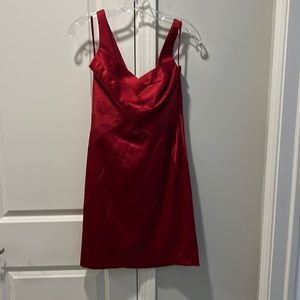Max & Cleo Red Satin Cocktail Dress